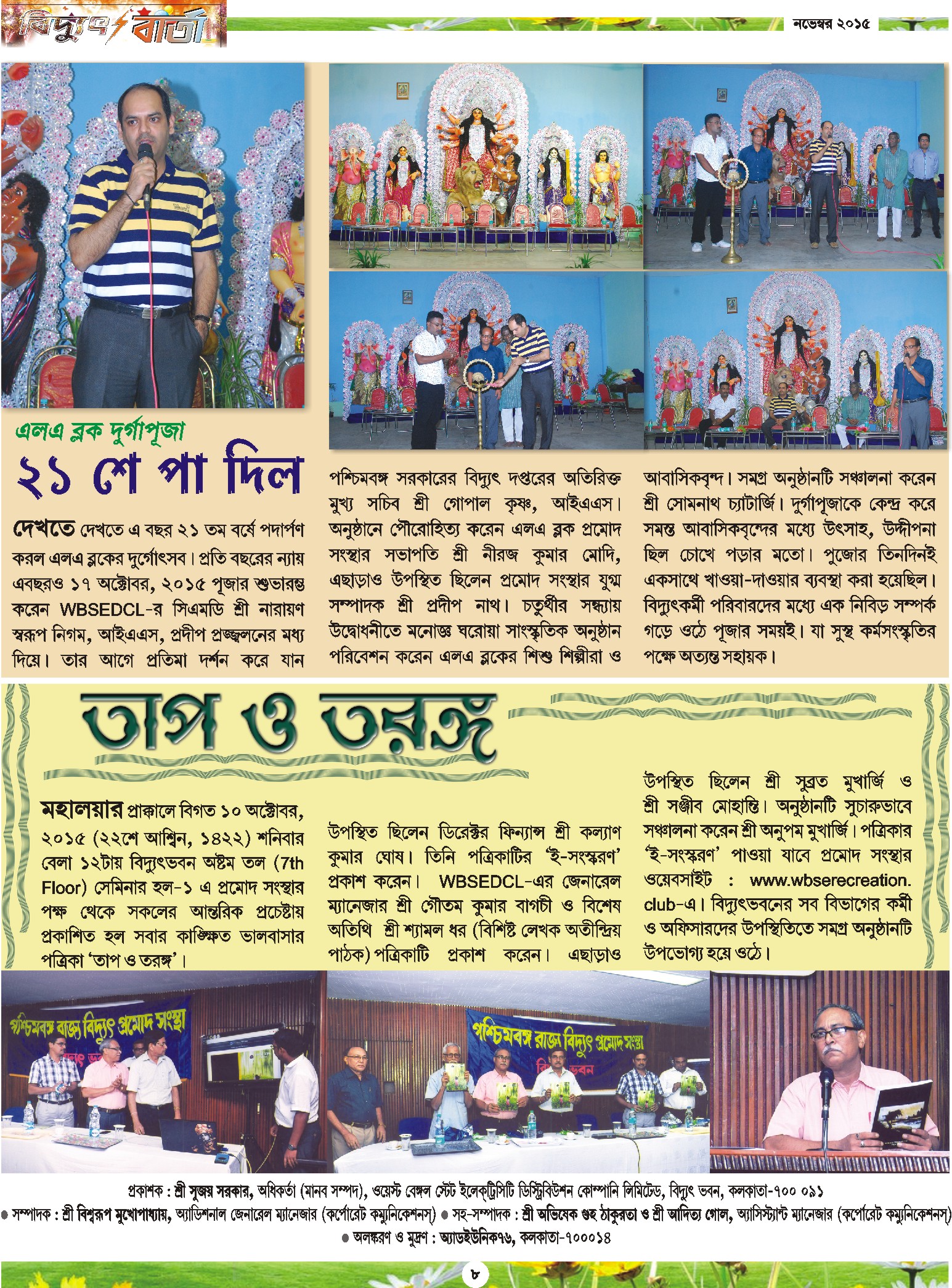 Vidyut Barta November 2015, Page - 8